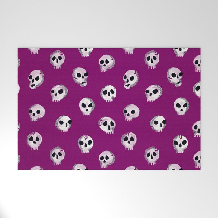 Spooky Skulls - Purple Welcome Mat Gallery Image 1