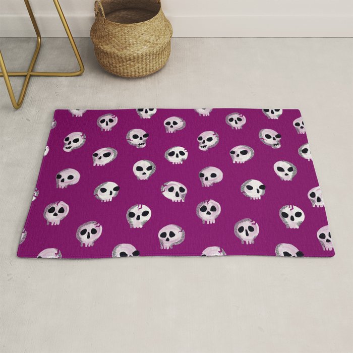 Spooky Skulls - Purple Rug Gallery Image 1