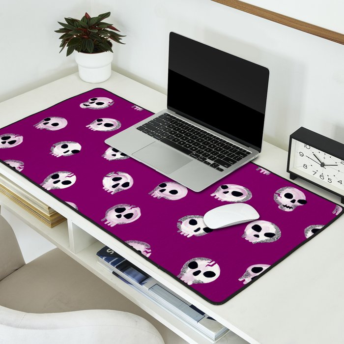 Spooky Skulls - Purple Desk Mat Gallery Image 2