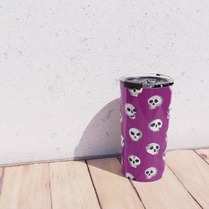 Spooky Skulls - Purple Travel Mug Gallery Image 4