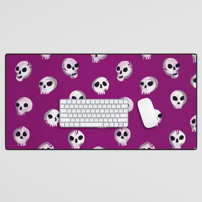 Spooky Skulls - Purple Desk Mat Gallery Image 1