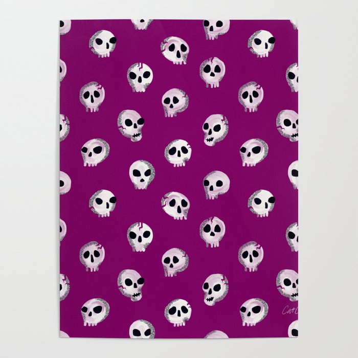 Spooky Skulls - Purple Poster Gallery Image 4