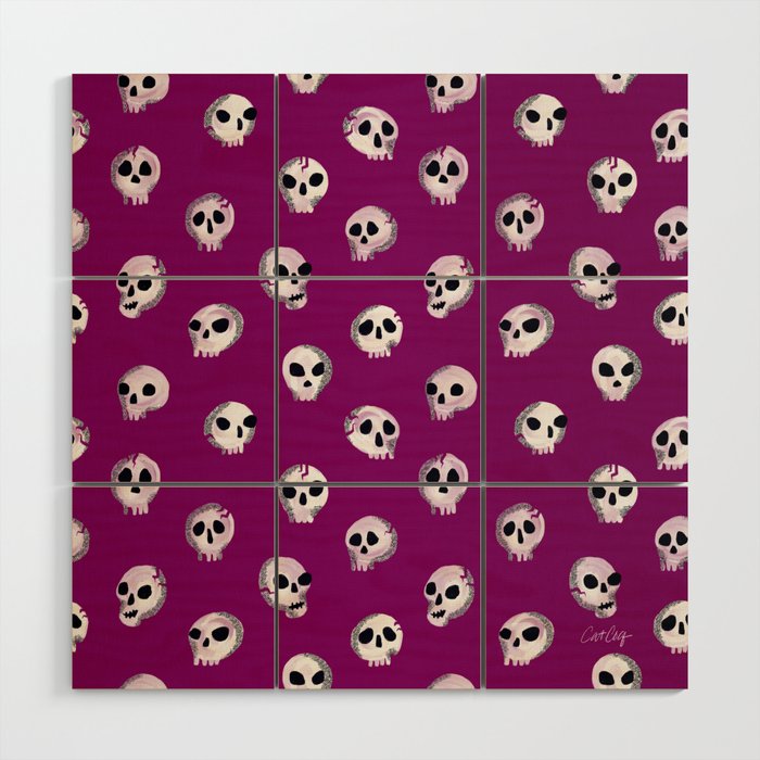 Spooky Skulls - Purple Wood Wall Art Gallery Image 1