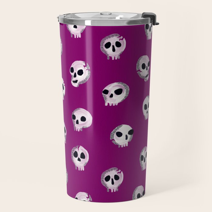 Spooky Skulls - Purple Travel Mug Gallery Image 2