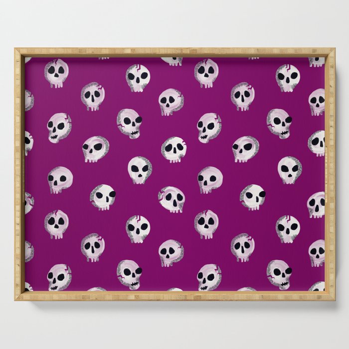 Spooky Skulls - Purple Serving Tray Gallery Image 1