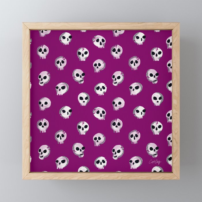 Spooky Skulls - Purple Mini Art Print Gallery Image 1