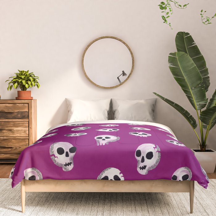 Spooky Skulls - Purple Comforter Gallery Image 3
