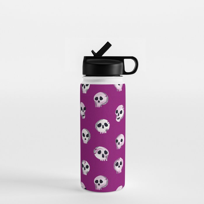 Spooky Skulls - Purple Water Bottle Gallery Image 1