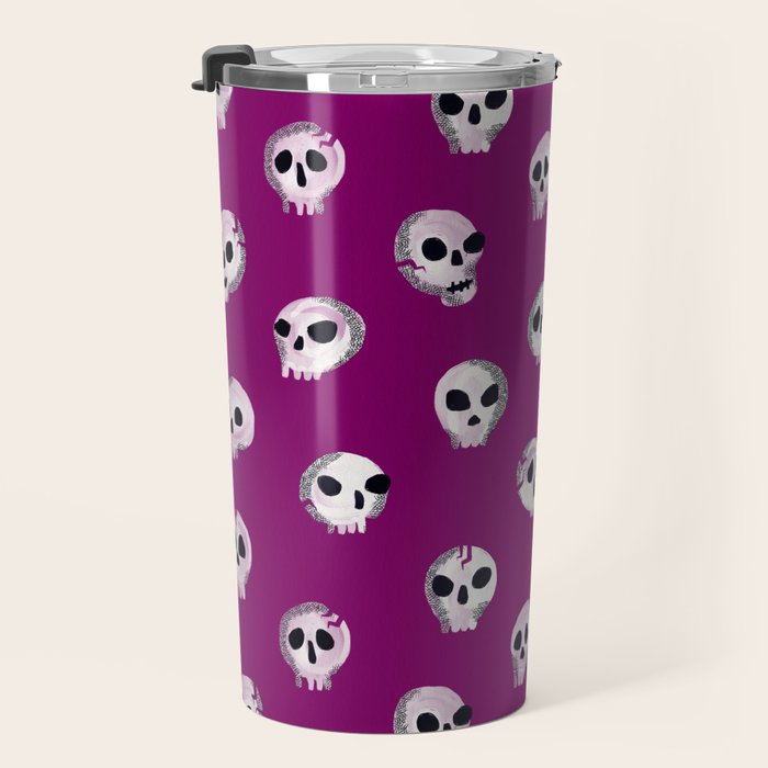 Spooky Skulls - Purple Travel Mug Gallery Image 3
