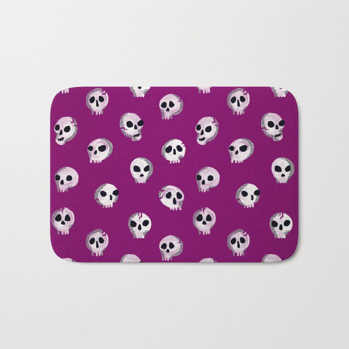 Spooky Skulls - Purple Bath Mat Gallery Image 1