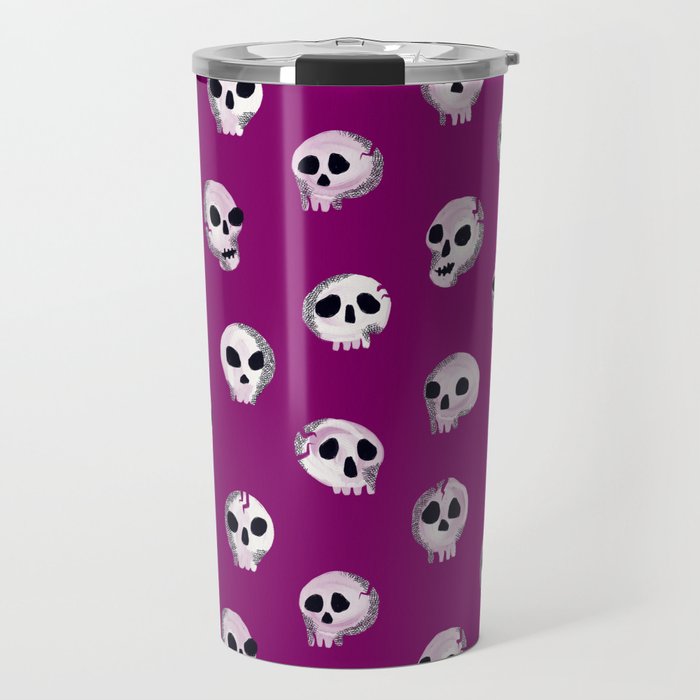 Spooky Skulls - Purple Travel Mug Gallery Image 1