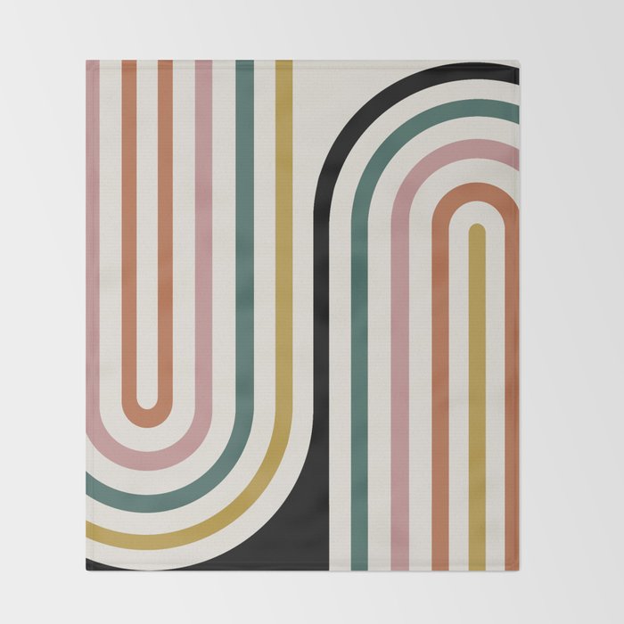 Bold Curvature Stripes IX Throw Blanket Gallery Image 2