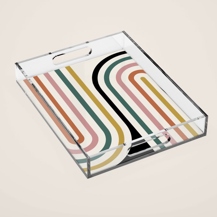 Bold Curvature Stripes IX Acrylic Tray Gallery Image 1