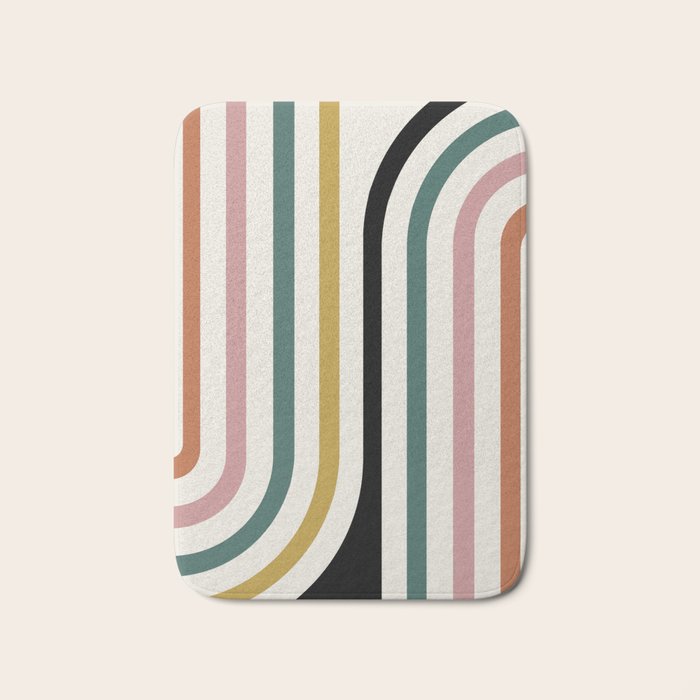 Bold Curvature Stripes IX Bath Mat Gallery Image 1