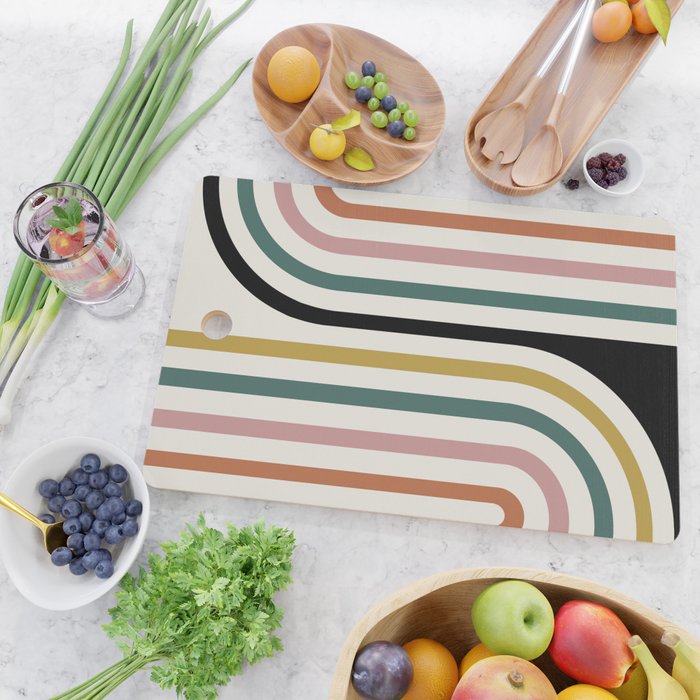 Bold Curvature Stripes IX Cutting Board Gallery Image 2