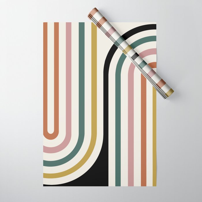 Bold Curvature Stripes IX Wrapping Paper Gallery Image 1