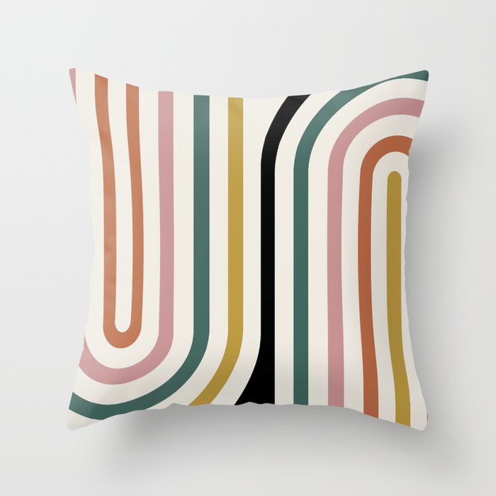 Bold Curvature Stripes IX Throw Pillow Gallery Image 6