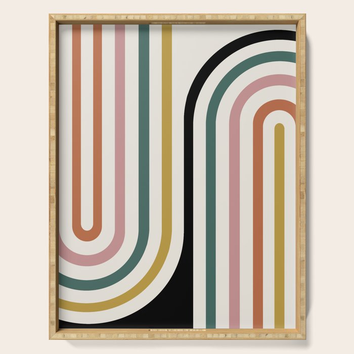 Bold Curvature Stripes IX Serving Tray Gallery Image 1