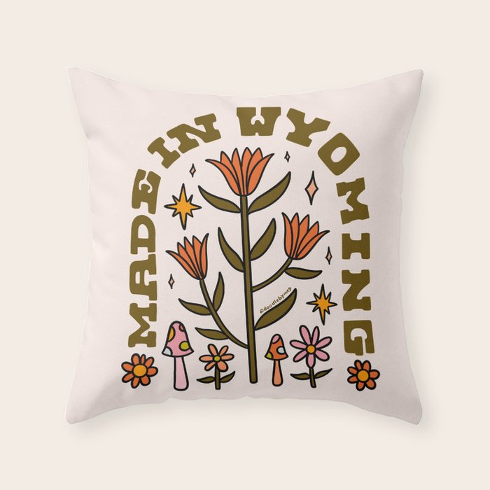 Made In Wyoming Throw Pillow Gallery Image 1