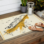 Abstract Minimal Musical Instrument 4 Outdoor Rug Gallery Image 2