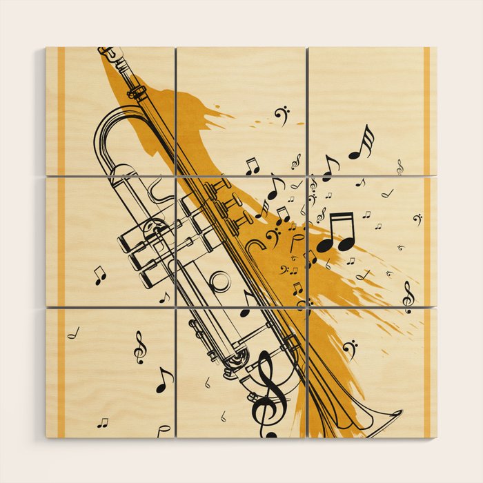 Abstract Minimal Musical Instrument 4 Wood Wall Art Gallery Image 1