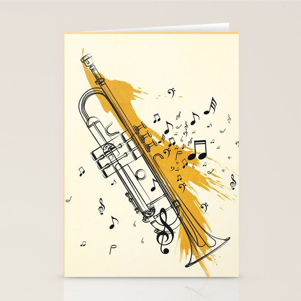 Abstract Minimal Musical Instrument 4 Stationery Card Gallery Image 1