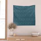 lines geo-teal Wall Tapestry Gallery Image 2