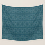 lines geo-teal Wall Tapestry Gallery Image 4