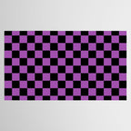 Halloween Checkered Purple and Black Check Pattern Tablecloth Gallery Image 2
