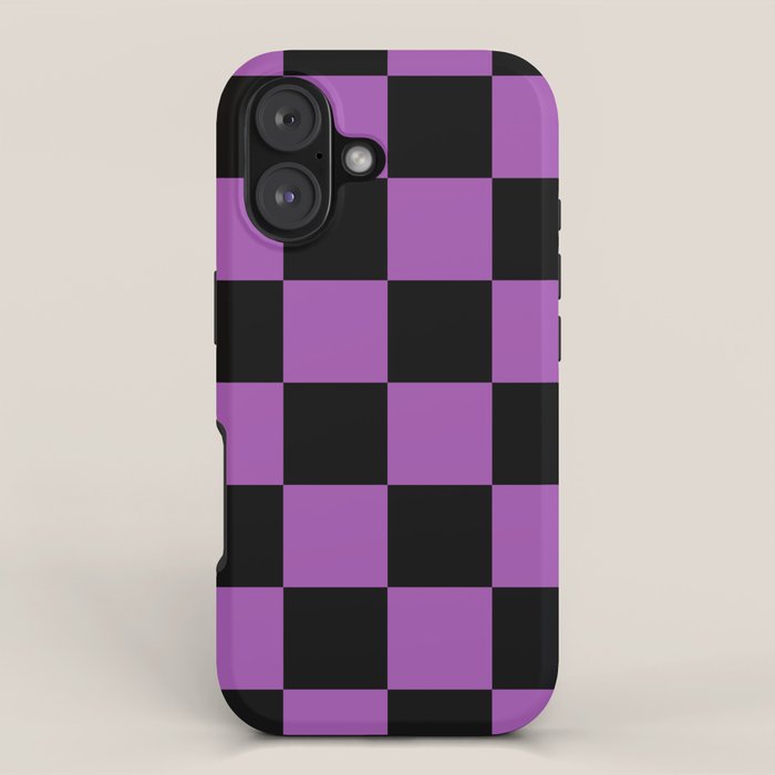 Halloween Checkered Purple and Black Check Pattern iPhone Case Gallery Image 1