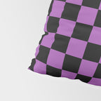 Halloween Checkered Purple and Black Check Pattern Pillow Sham Gallery Image 4