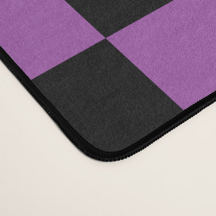 Halloween Checkered Purple and Black Check Pattern Desk Mat Gallery Image 4