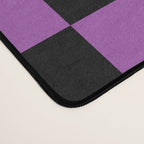 Halloween Checkered Purple and Black Check Pattern Desk Mat Gallery Image 4
