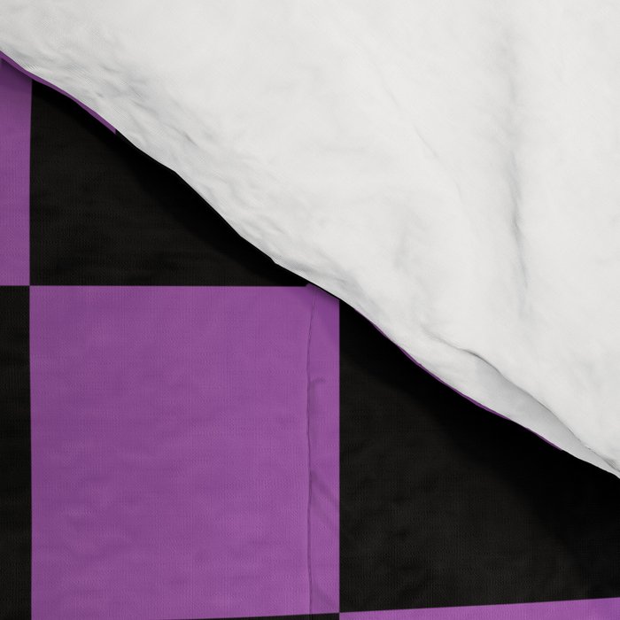 Halloween Checkered Purple and Black Check Pattern Comforter Gallery Image 4