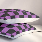 Halloween Checkered Purple and Black Check Pattern Pillow Sham Gallery Image 3