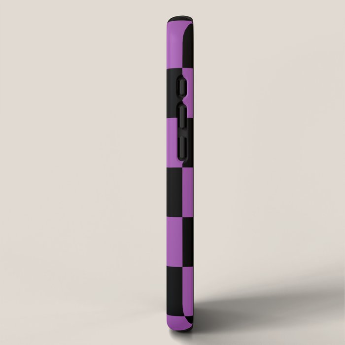 Halloween Checkered Purple and Black Check Pattern iPhone Case Gallery Image 2