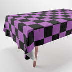 Halloween Checkered Purple and Black Check Pattern Tablecloth Gallery Image 1