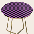 Halloween Checkered Purple and Black Check Pattern Side Table Gallery Image 2
