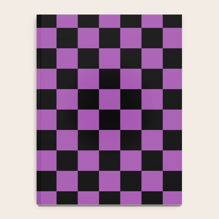 Halloween Checkered Purple and Black Check Pattern Notebook Gallery Image 4