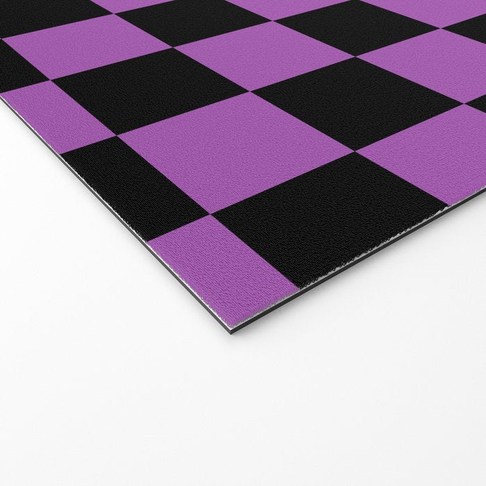 Halloween Checkered Purple and Black Check Pattern Welcome Mat Gallery Image 2