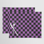 Halloween Checkered Purple and Black Check Pattern Placemat Gallery Image 1