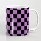 Halloween Checkered Purple and Black Check Pattern Coffee Mug Gallery Image 1