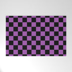 Halloween Checkered Purple and Black Check Pattern Welcome Mat Gallery Image 1