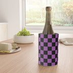 Halloween Checkered Purple and Black Check Pattern Wine Chiller Gallery Image 4