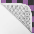 Halloween Checkered Purple and Black Check Pattern Bath Mat Gallery Image 2