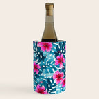 Tropical Hibiscus Pattern Pink Wine Chiller Gallery Image 2