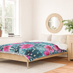 Tropical Hibiscus Pattern Pink Duvet Cover Gallery Image 2