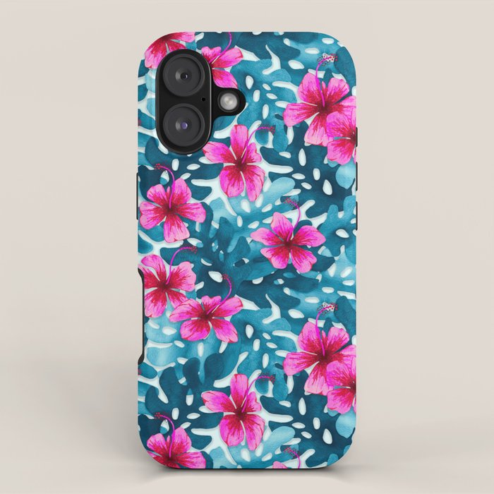 Tropical Hibiscus Pattern Pink iPhone Case Gallery Image 1
