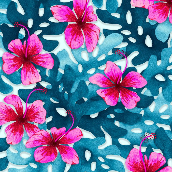 Tropical Hibiscus Pattern Pink Coffee Mug Gallery Image 2