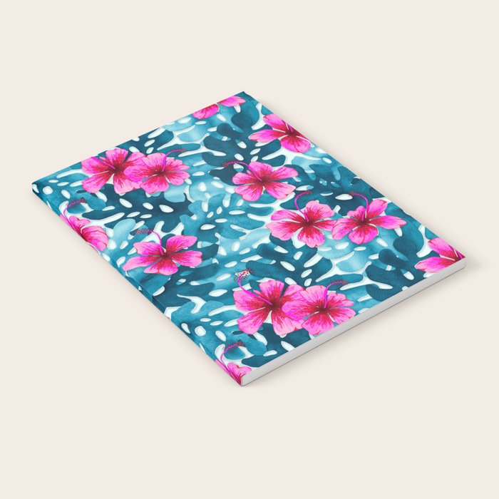 Tropical Hibiscus Pattern Pink Notebook Gallery Image 1